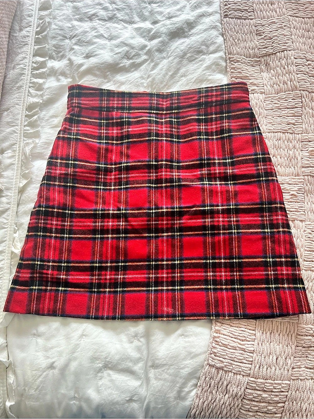 J.Crew A-line mini skirt in plaid Mini Skirt Red & Black Size 6